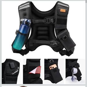 Weighted Vest With Phone Pockets & Reflective Strips for athletic use 16LB
